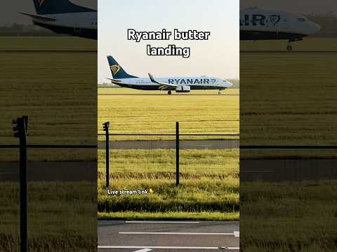 Ryanair butter landing #ryanair #ryanairlanding #landing #aviation #airplane #boeing #737#aeroplane