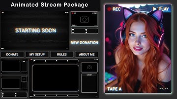 Complete Animated VHS Stream Package | Retro Glitch Overlay for Twitch, OBS, Streamlabs