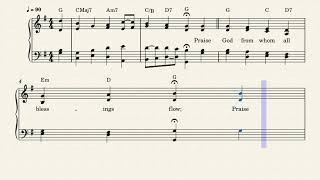 Video thumbnail of "Doxology  (Key of G with Chords)"