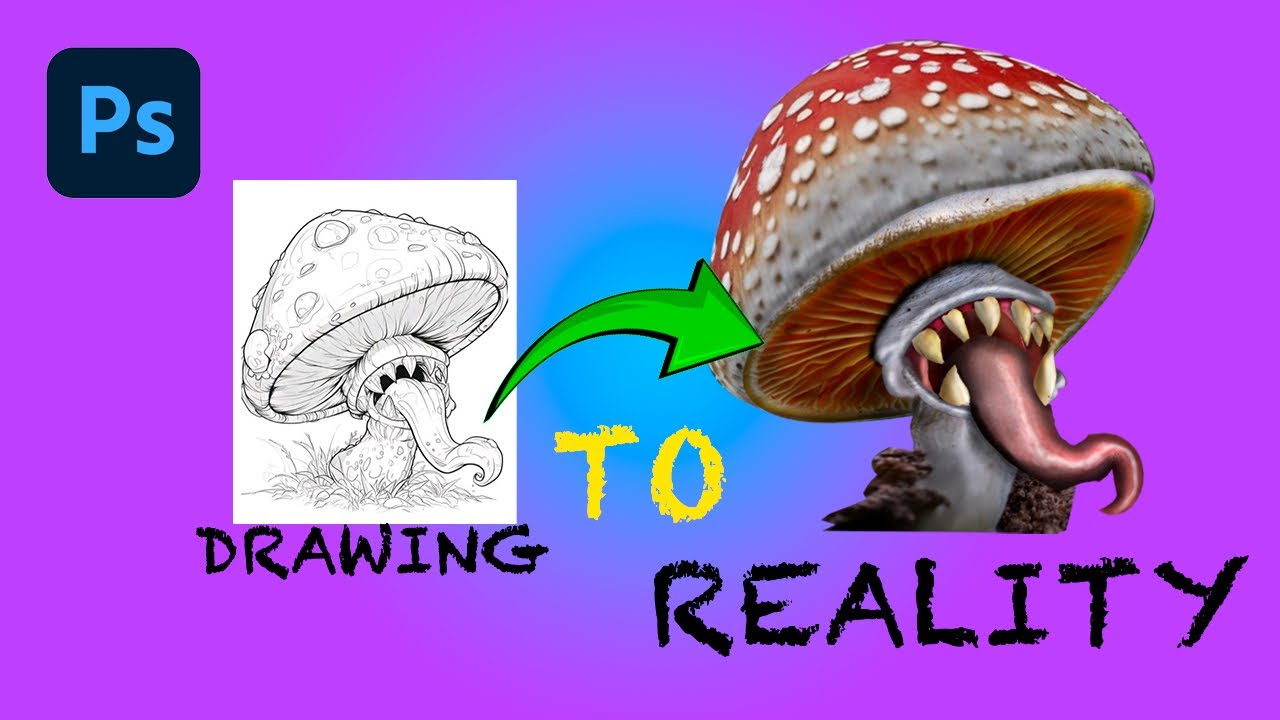 Turning a Drawing Into REALITY In Photoshop - YouTube