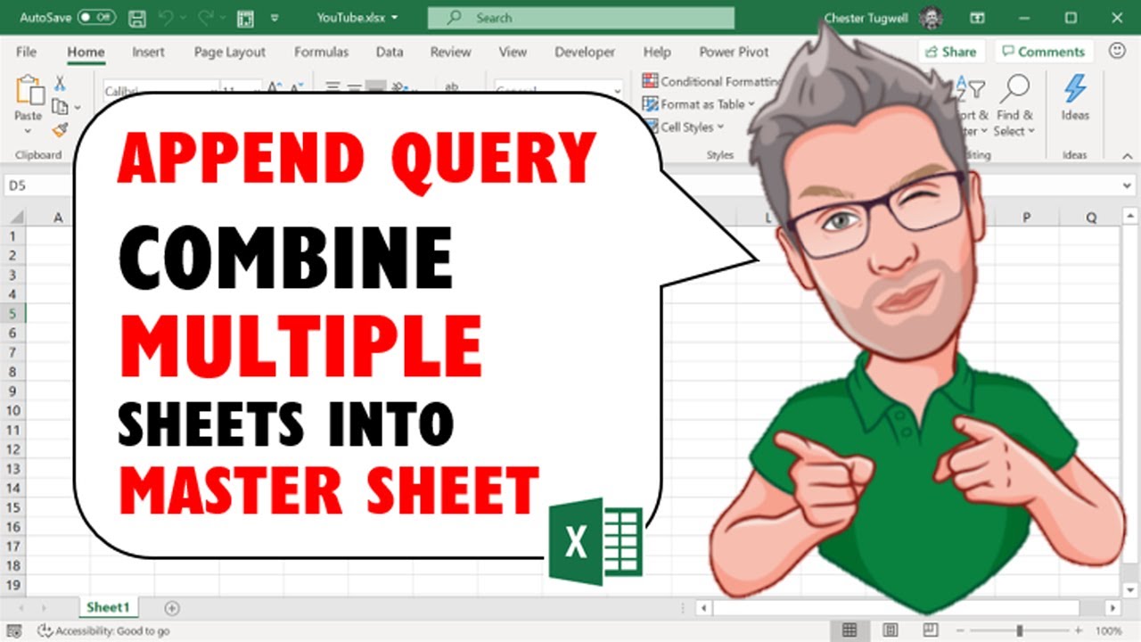 combine-multiple-worksheets-into-one-worksheet-in-excel-using-append-query-youtube