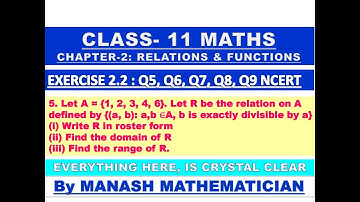 Chapter 2 Relations and Functions Exercise 2.2 Q5, Q6, Q7, Q8, Q9 Class 11 Maths NCERT solutions