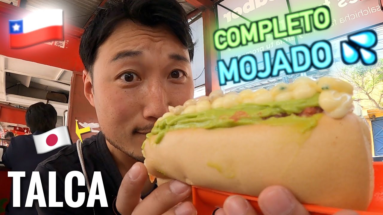 Japonés probando COMPLETOS MOJADOS por primera vez en TALCA! | ¿Es realmente RICO?