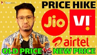 Jio Airtel Vodafone-Idea All Telecom's Plan Charges Hiked by 20% to 25% | Old Price vs New Price