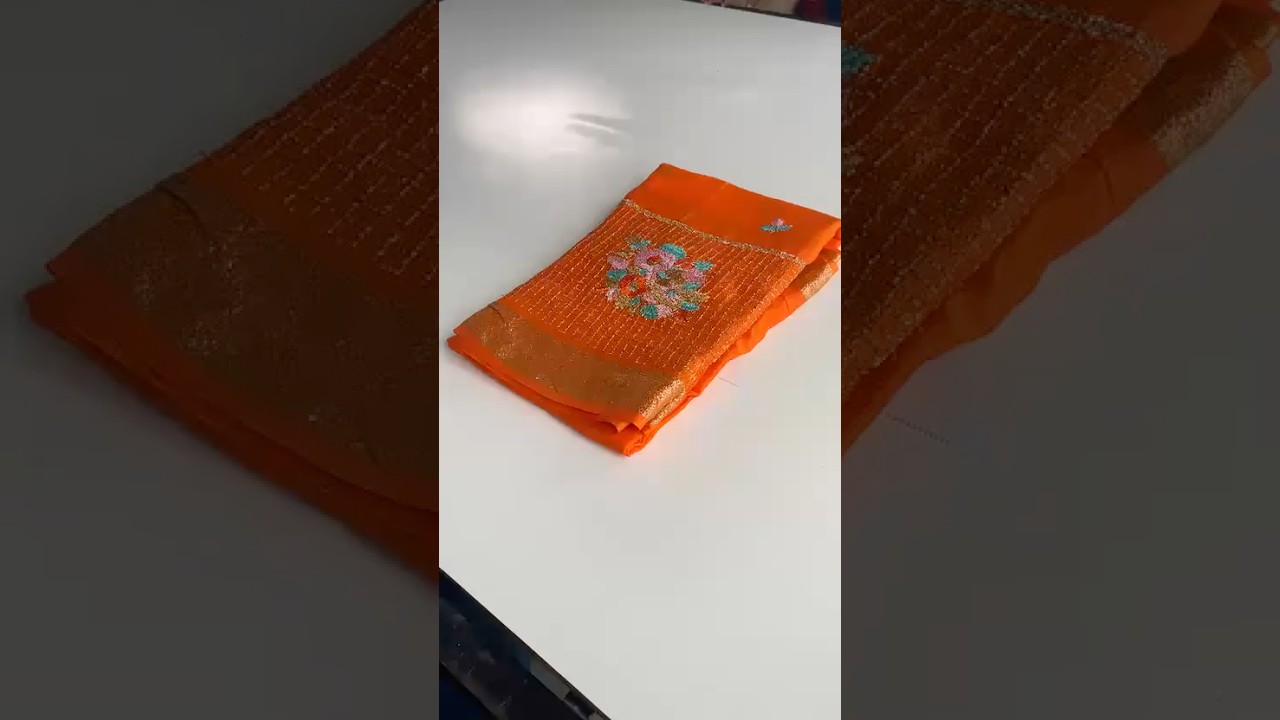 Premium Chinon Chiffon Embroidery Saree