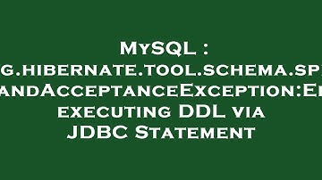 MySQL : org.hibernate.tool.schema.spi.CommandAcceptanceException:Error executing DDL via JDBC Statem