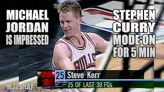 Steve Kerr Turns into Stephen Curry while Michael Jordan Sits, MJ IMPRESSED! (1997.03.25)