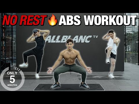 <strong>No</strong> Rest 5min Fat-<strong>Burning</strong> Abs Workout (<strong>No</strong> Gym l Beginner Friendly) l 5분으로 끝내는 논스톱 복근 타바타 (초보자 가능!)