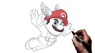 How To Draw Wing Cap Mario | Step By Step | Super Mario