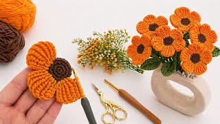 You Won't Believe This Tiny Crochet Flower 🌼🌼So satisfying 😎 #crochet #beginner #flower #stepbystep