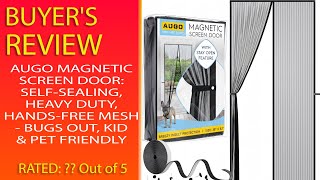 Augo Magnetic Screen Door: Self-Sealing, Heavy Duty, Hands-Free Mesh - Bugs Out, Kid & Pet Friendly