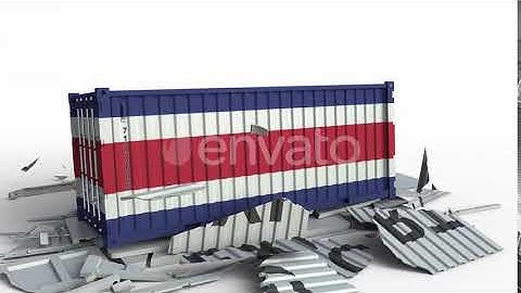 Container with Flag of Costa Rica Breaks Container with EXPORT Text | Motion Graphics - Envato e...