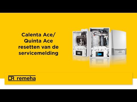Remeha Calenta Ace/Quinta Ace resetten van de servicemelding