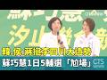 韓.侯.蔣挺李四川大造勢　蘇巧慧1日5輔選「尬場」｜華視新聞 20261004 @CtsTw