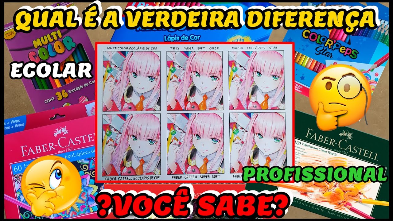 Afinal Qual é a VERDADEIRA DIFERENÇA do Lápis de Cor PROFISSIONAL para o ESCOLAR?