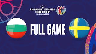 Bulgaria v Sweden | Full Basketball Game | FIBA U16 Women's European Championship 2023