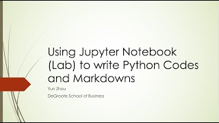 Using Jupyter Notebook