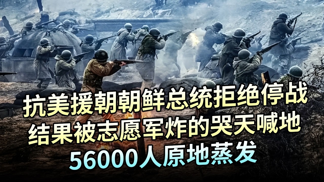 抗美援朝最终战，朝鲜总统拒绝停战，志愿军炸的南朝鲜哭天喊地，歼敌56000余人【解密】