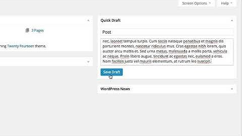 WordPress Quick Draft