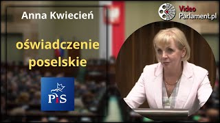 Anna Kwiecień - oświadczenie poselskie