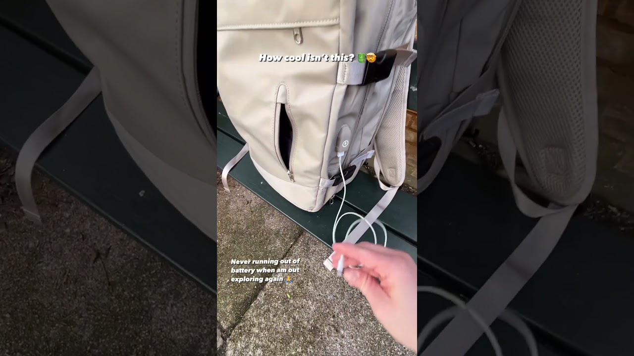 My smart backpack can charge my phone 😳🔋