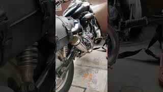 エリミネーター250ｖスーパートラップメガホン皿4枚(最少枚数）に24mm径バッフル（ステンウール+グラスウール巻）の音=　ノーマルマフラー動画もあるので聴き比べ可能