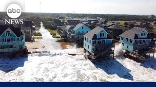 Cape Hatteras Motel Surrounded By Hurricane Erin Storm Surge In The Outer Banks