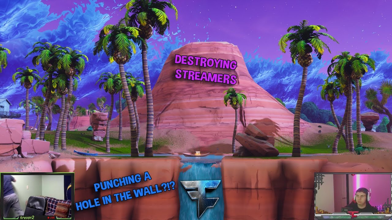 STREAMER PUNCHES HOLE IN HIS WALL!! STREAMER REACTIONS FORTNITE Feat