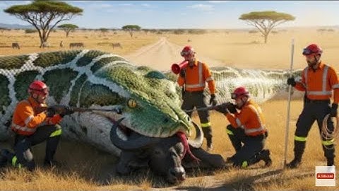 The Braved Rescue Team saved a Buffalo from a Giant Python Attack, this happened 