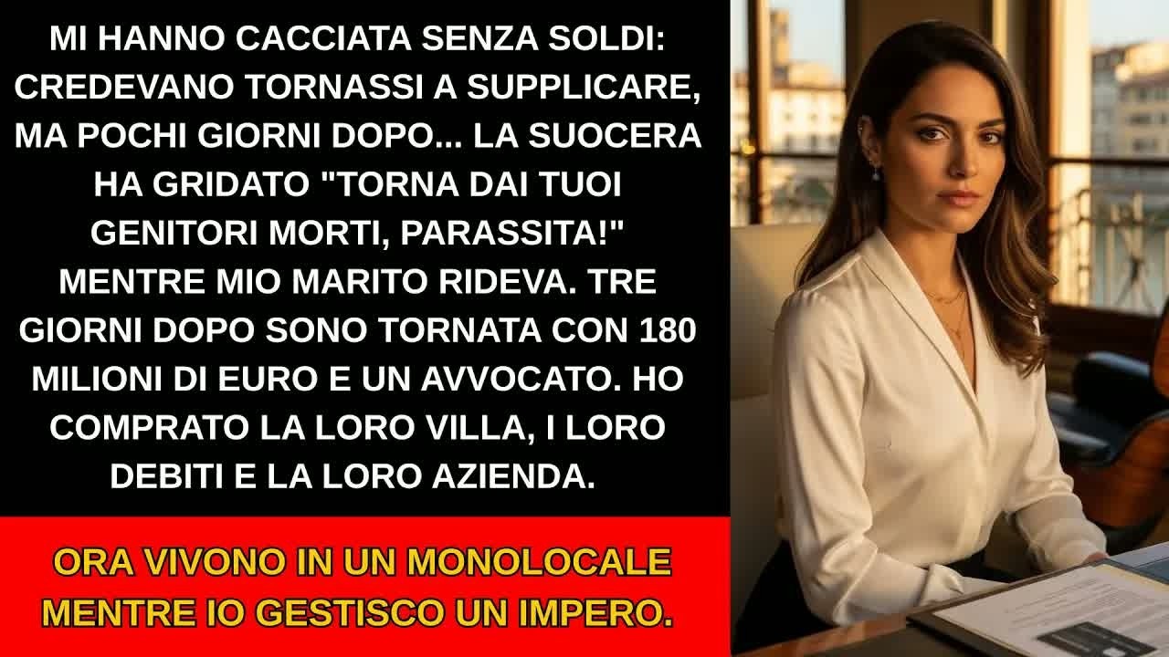 Mia suocera mi ha spinto fuori dal cancello gridando davanti a tutti: “Torna pure dai tuoi genitori morti, parassita!” Mentre mio marito chiudeva il portone ridendo, con le mie due valigie in mano...