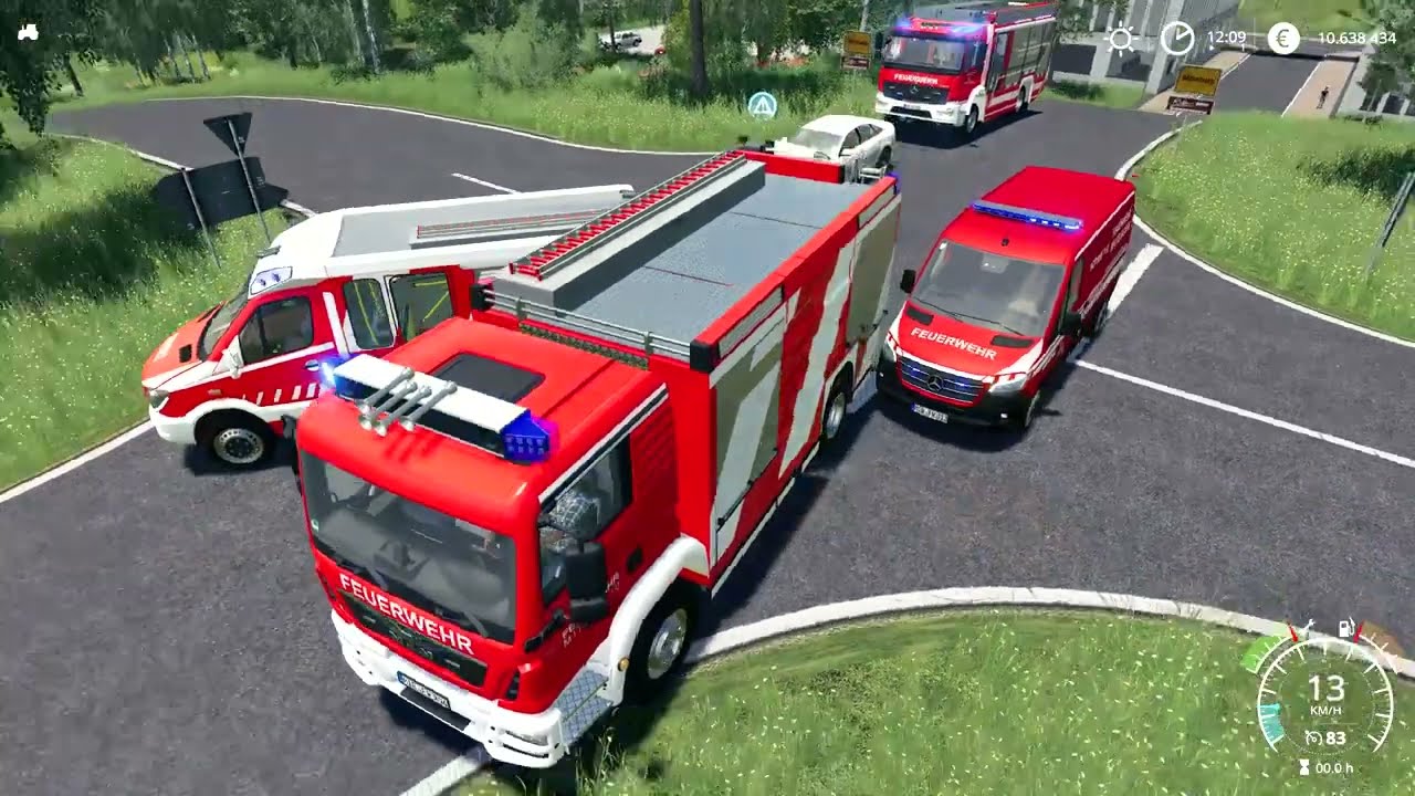 LS19 Feuerwehr T2 Schwerer Auffahrunfall mit 2 verletzten Personen