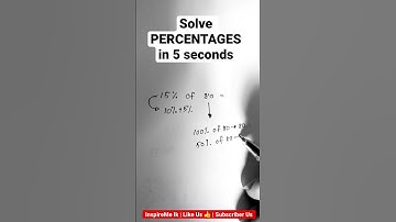 Solve percentages in 5 Seconds #mathtrick #maths #mathtricks #math #percentages #inspiremelk #shorts