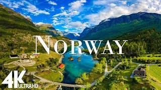 FLYING OVER NORWAY (4K UHD) - Amazing Beautiful Nature Scenery with Piano  Music - 4K Video HD