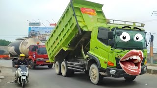 Wow Ada Truk Kontainer Panjang, Bus Telolet Basuri, Truk Oleng Joget, Truk Pertamina, Frank Toy Tayo