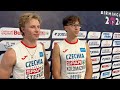 Jonáš Kolomazník a Štěpán Štefko po semifinále 110 m př. na ME 2026