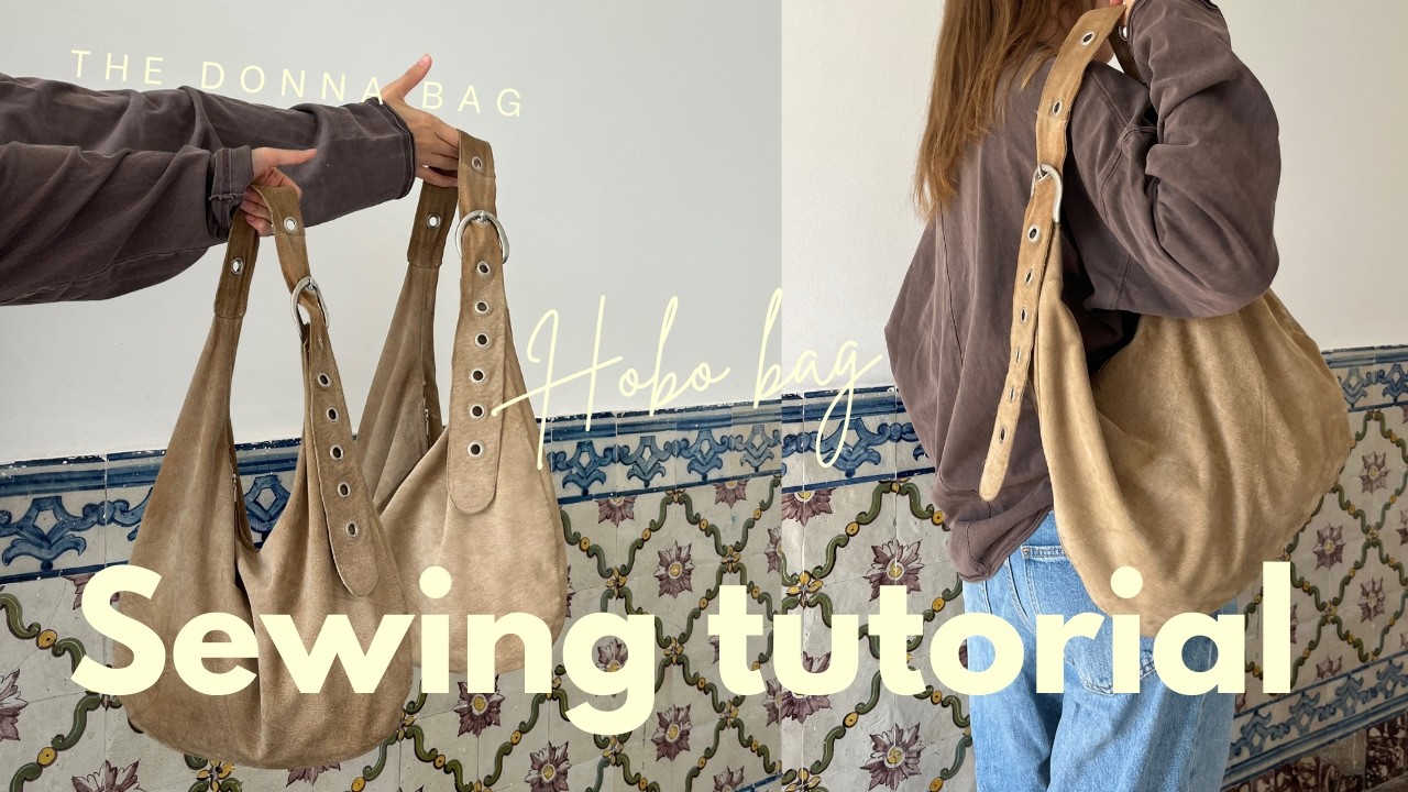 Easy Hobo Bag sewing tutorial with adjustable strap  The Donna bag sewing pattern
