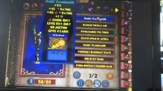 my wizard101 gear for fire wizards for level 90+ from tartarus (switched)