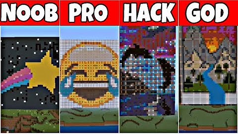 Noob vs Pro vs Hacker vs God minecraft pixel art