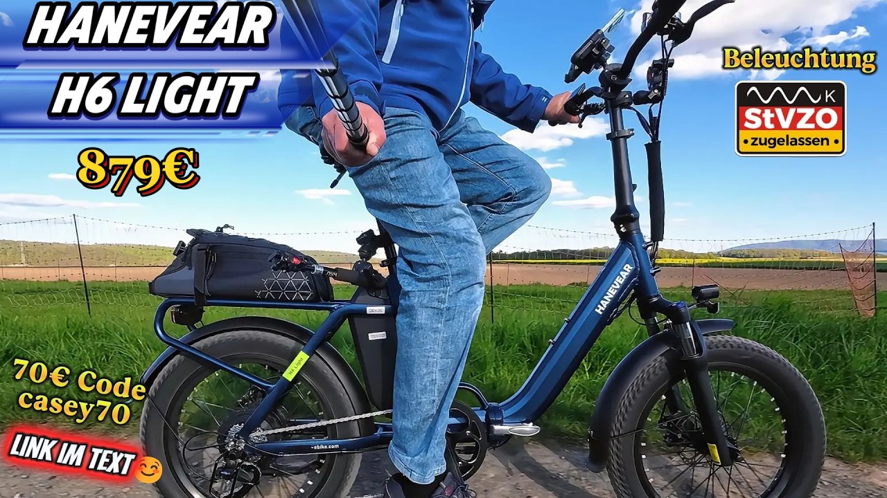 E-bike HANEVEAR Greg 250W 80Nm – Batteria 48V 18Ah, Autonomia 120 Km, Sospensioni Totali E Pneumatici Grassi 20x4.0