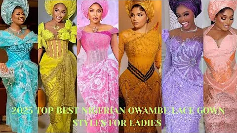 2025 Top Best Nigerian Owambe Lace Gown Styles For Ladies #fashion #viral #wedding #trending