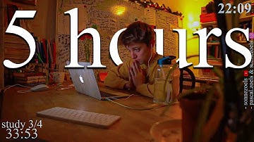 LIVE | 5-HOUR study with me 📚⛈️ rain sounds & pomodoro timer 60 & 10