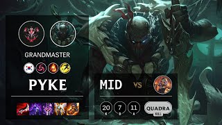 Pyke Mid vs Qiyana - KR Grandmaster Patch 11.11