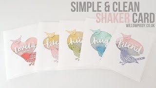 Simple & Clean Shaker Card #95 Koffee Break Kraft Kit_Sep with Stampin up Lovely Words Thinlits Dies
