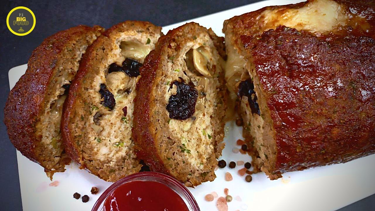 Запеченный МЯСНОЙ РУЛЕТ из Фарша с Начинкой/MEATLOAF/BIG FOOD YouTube
