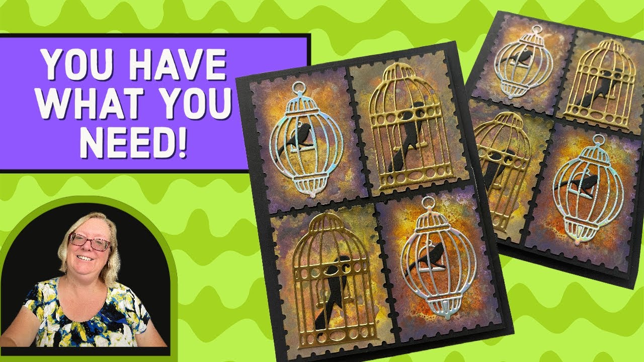 DIY Halloween Postage Stamp Card - YouTube