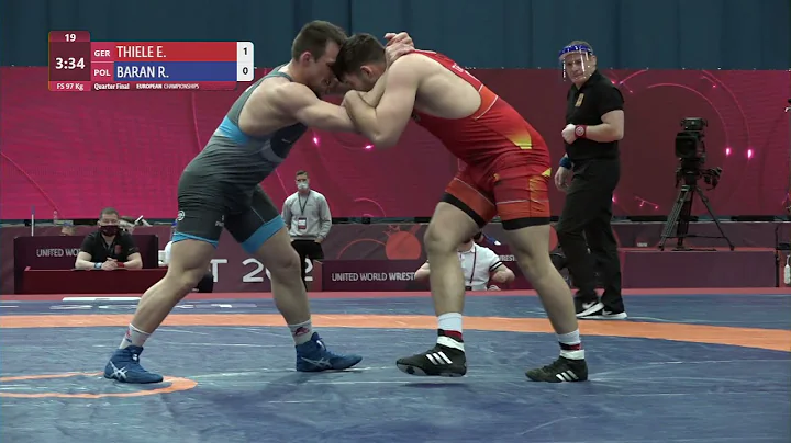 1/4 FS - 97 kg: E. THIELE (GER) v. R. BARAN (POL)