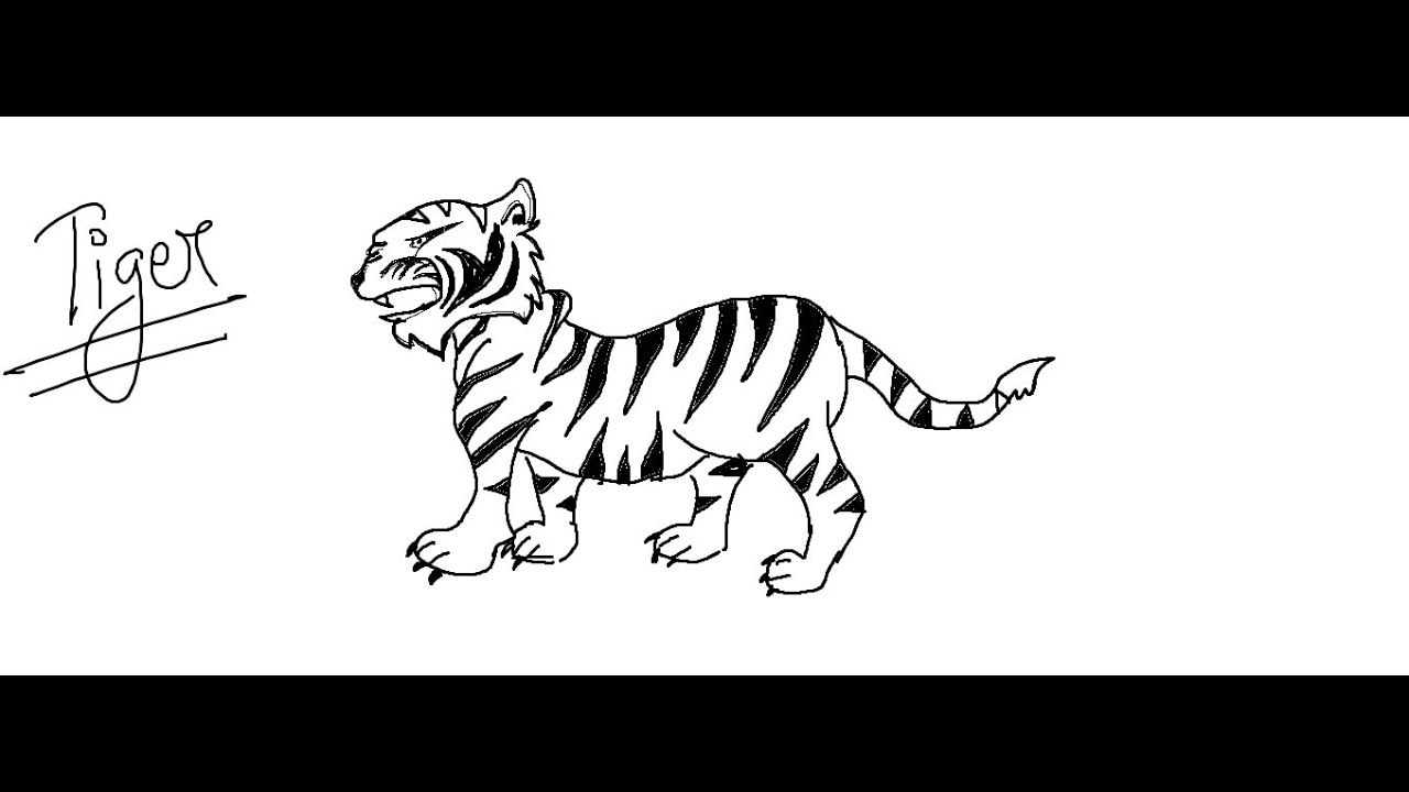 Easy Kids Drawing Lessons : How to Draw a Cartoon Tiger ...
