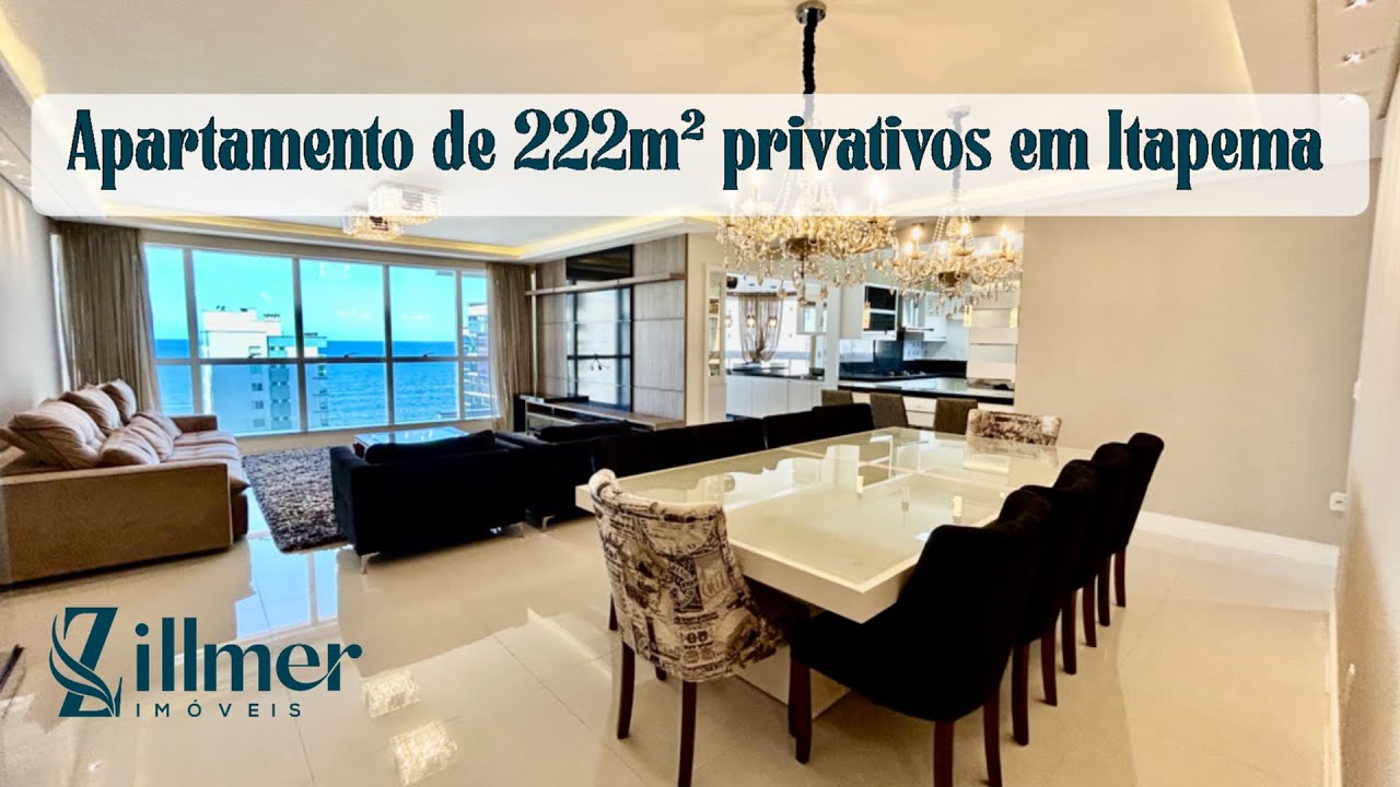 Apartamento com 222m² Privativos Finamente Mobiliado em Itapema/SC