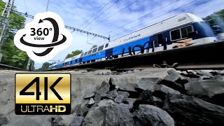 360° camera under train compilation (4K) Virtual Reality