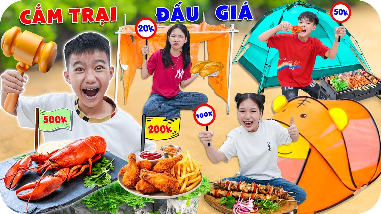 Cắm Trại Đấu Giá 0 Sao Vs 5 Sao Giữa Trời Mưa Bão | Min Min TV Minh Khoa